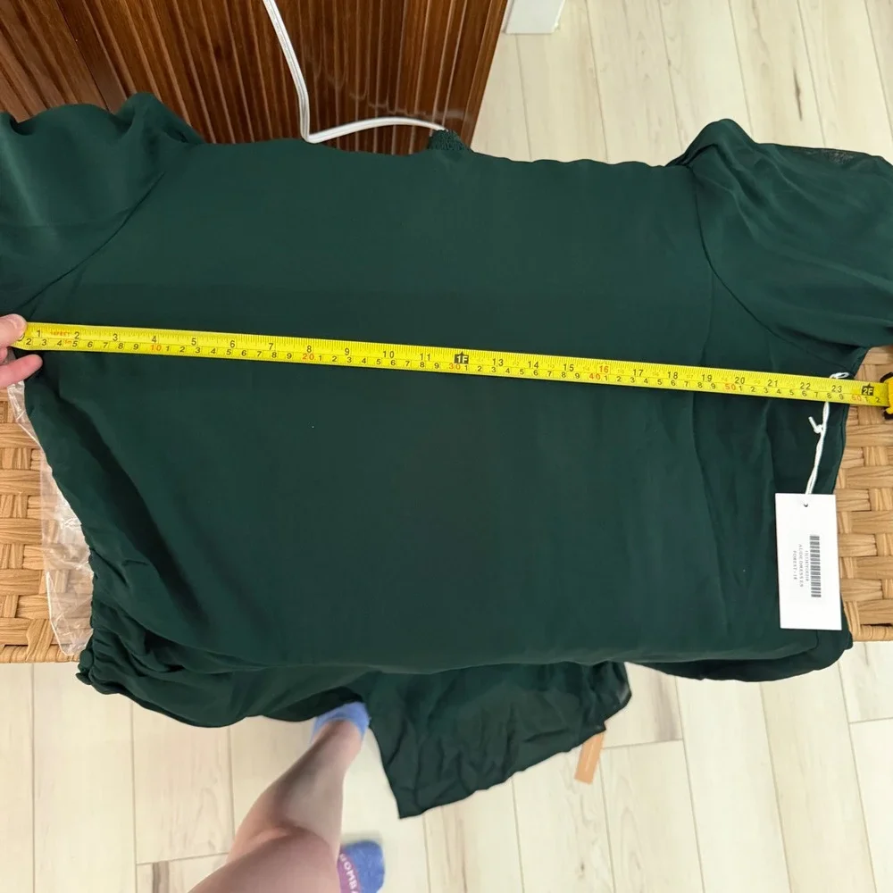Reformation Aude High Neck Midi Dress Forest Green Sleeve Womens 18 NWT Classy - Picture 4 of 7